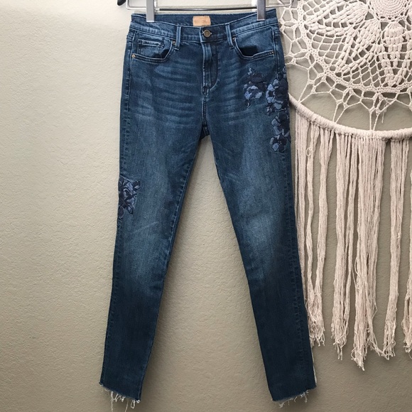 driftwood jackie embroidered skinny jeans